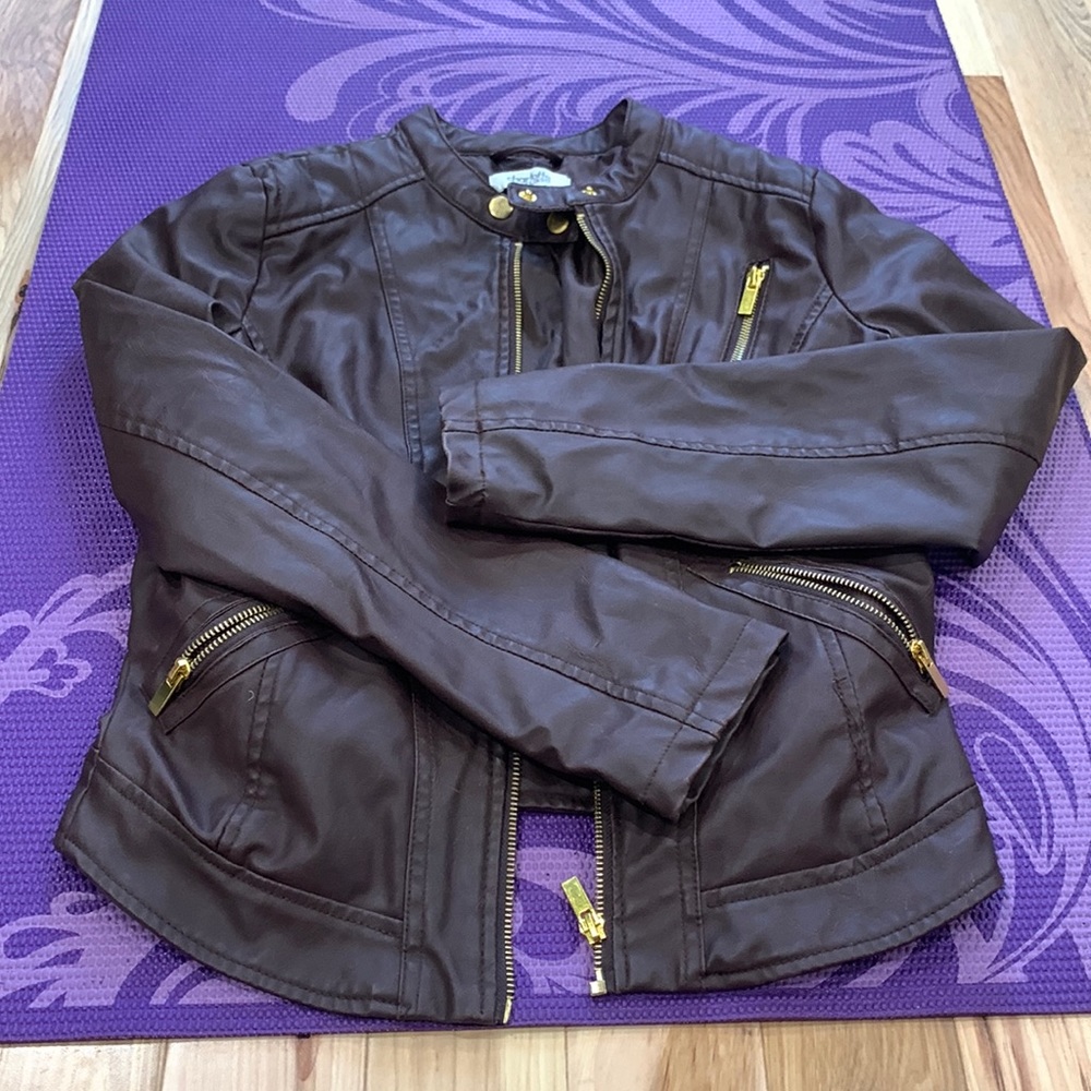 Brown faux leather jacket